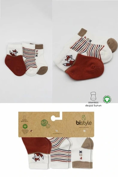 Nessiworld Bistyle 3'Lü Penye Soket Çorap BS10109 Kiremit - 5