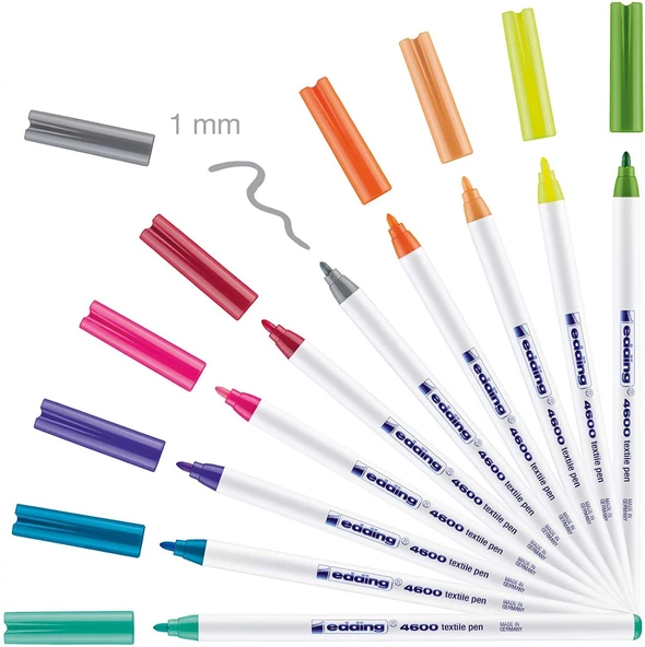 Edding 4600 10'lu Kumaş Kalemi Set - Fun - Resim 2