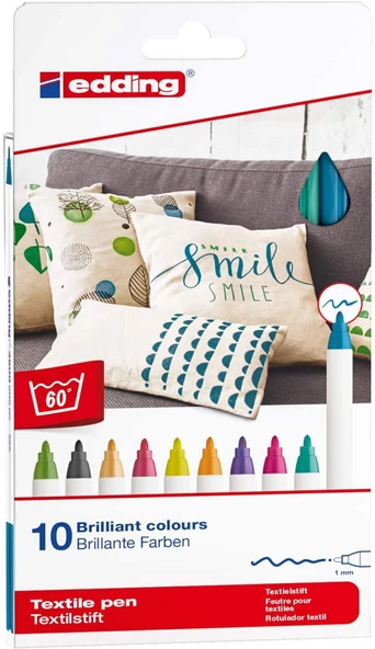 Edding 4600 10'lu Kumaş Kalemi Set - Fun