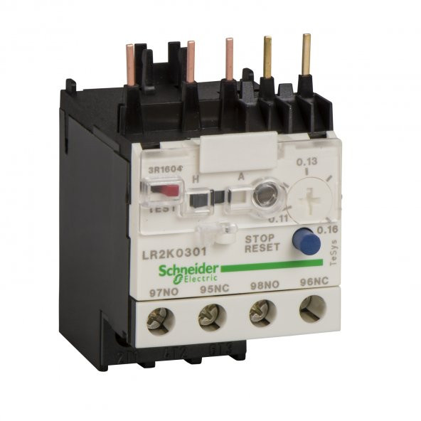 Schneider LR2K0301, TeSys K Termik Röle, 1NO-1NC, 0.11-0.16 Amper