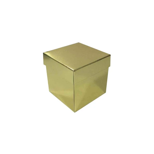 Komple Karton Kutu Düz Renk 7X7X7 CM (25 Adet)  Gold