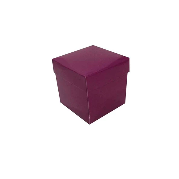 Komple Karton Kutu Düz Renk 7X7X7 CM (25 Adet)  Mor