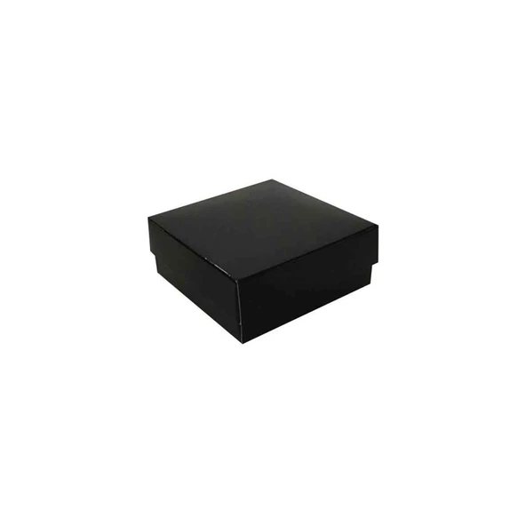 Komple Karton Kutu Düz Renk 9X9X3 CM (25 Adet)  Siyah