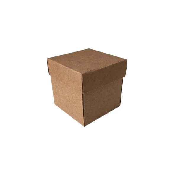 Komple Karton Kutu Düz Renk 6X6X6 CM (25 Adet)  Kraft