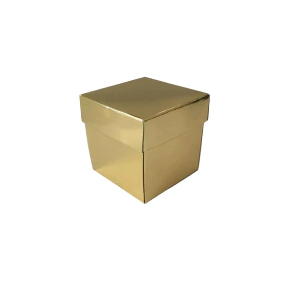 Komple Karton Kutu Düz Renk 6X6X6 CM (25 Adet)  Gold