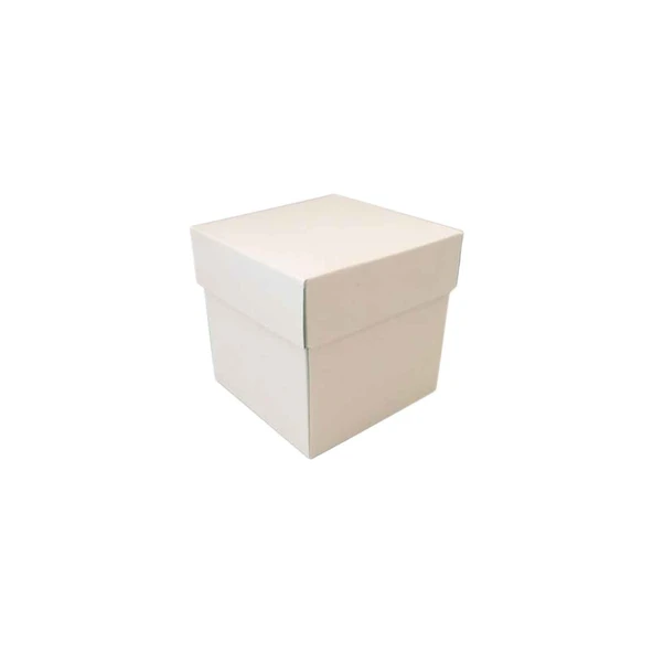 Komple Karton Kutu Düz Renk 6X6X6 CM (25 Adet)  Beyaz