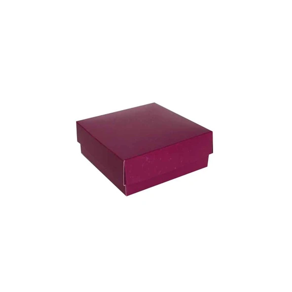 Komple Karton Kutu Düz Renk 8X8X3 CM (25 Adet)  Mor