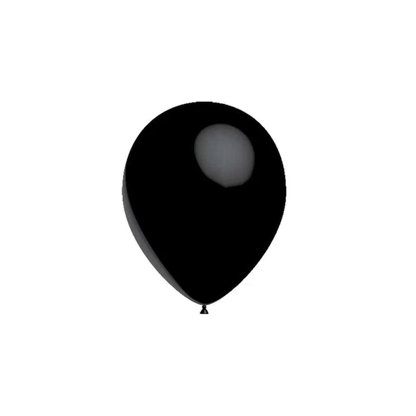 Metalik  Balon 12 İnç Baskısız (100 Adet)  Siyah