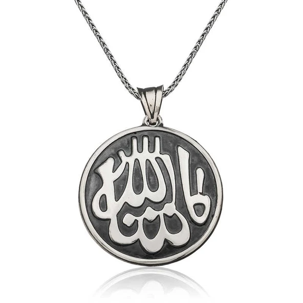 KENPAZAR 925 Ayar Gümüş Maşallah Yazılı Gümüş Kolye