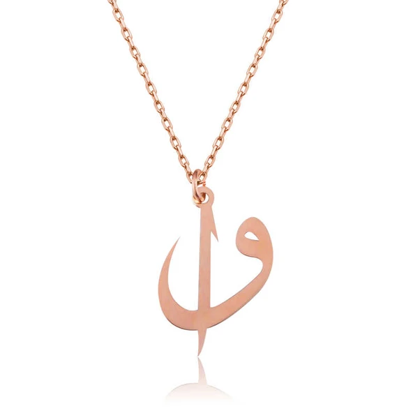 KENPAZAR Gümüş Rose Elif Vav Bayan Kolye - 2