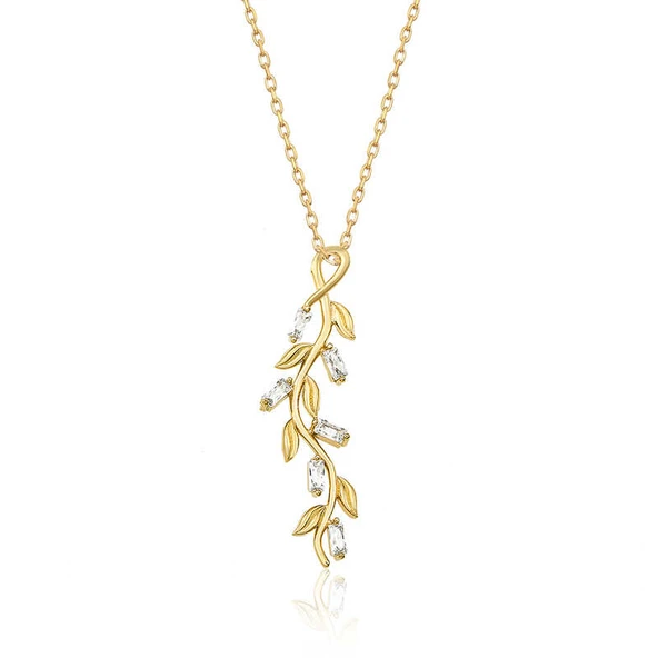 KENPAZAR 925 Ayar Gümüş Gold Sarmaşık Kadın Gümüş Kolye