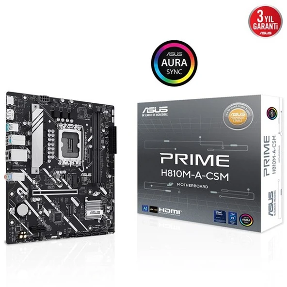 ASUS PRIME H810M-A-CSM DDR5 HDMI-DP PCIE 4.0 1851P MATX KURUMSAL ANAKART ürün görseli
