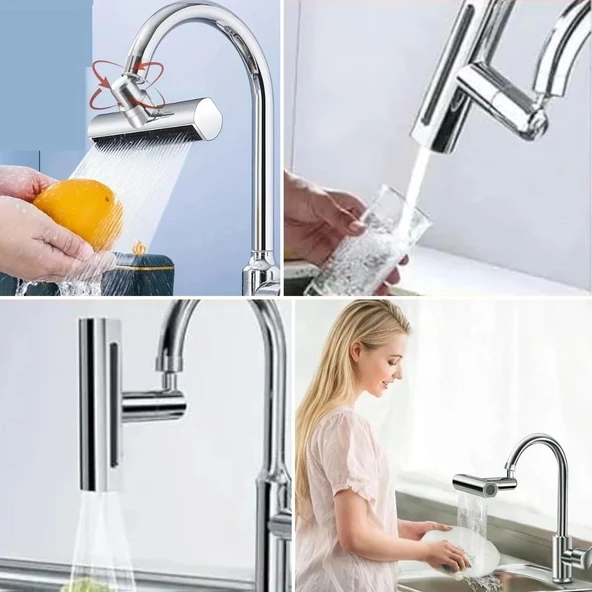 3 Farklı Modlu Çok Amaçlı Musluk Adaptörü Evrensel Musluk Başlığı Şelale Musluk - 4