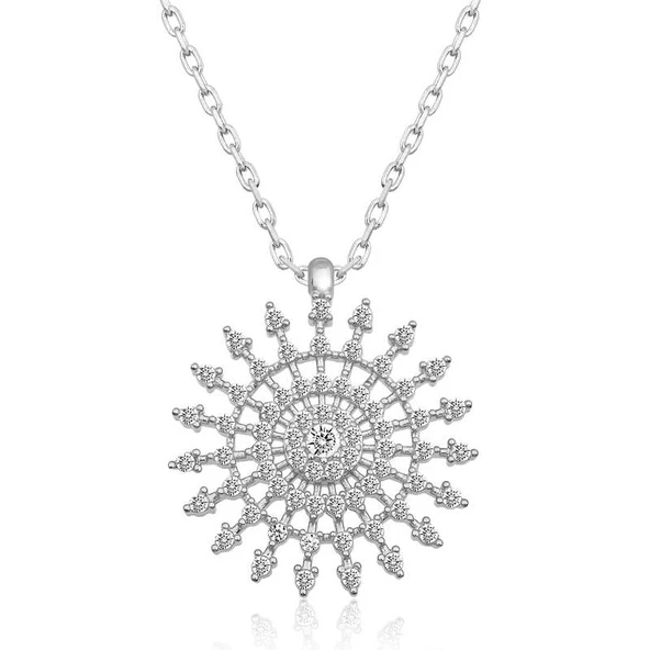 KENPAZAR 925 Ayar Gümüş Güneş Kadın Gümüş Kolye