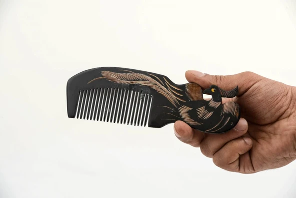 KENPAZAR El Oyması Tavus Kuşlu Kemik Tarak ürün görseli