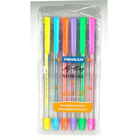 Neon Jel Kalem 6 Renk Fosforlu Pensan 6 Renk Neon Jel Kalem Pensan My King Neon Gel