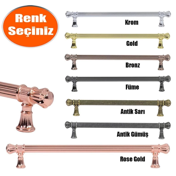 Akbatı Çizgili Çekmece Dolap Kapak Kulpu Kulbu 224 mm Rustik Metal Kulp