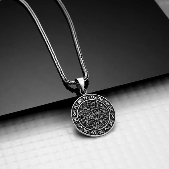 KENPAZAR Gümüş Ayetel Kürsi Kolye - Resim 2