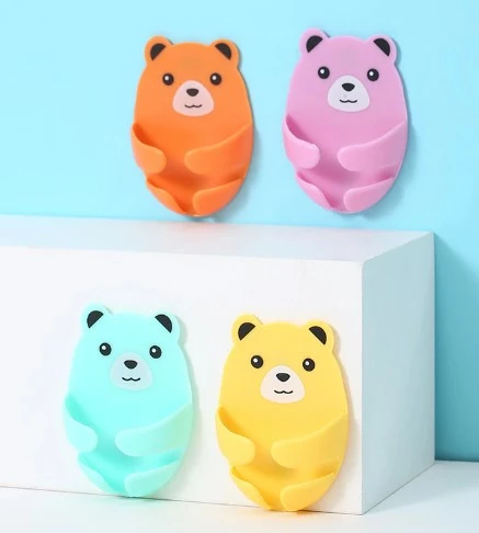 KENPAZAR Ayıcık Desenli Çok Amaçlı 4 lü Fiş Tutucu - 4