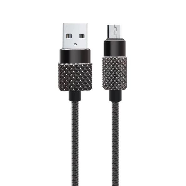 Powermaster 2372 Micro USB Metal Şarj ve Data Kablosu 1mt 3A - 3