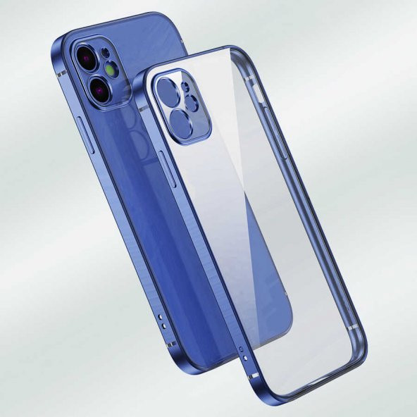 iPhone 12 Pro Max Kılıf Gbox Matte Electroplated Silikon - 8
