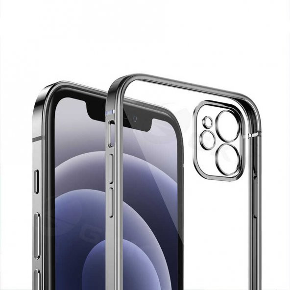iPhone 12 Pro Max Kılıf Gbox Matte Electroplated Silikon - 10