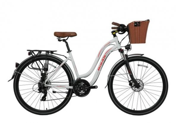 BİSAN CTX 6300 BAYAN ŞEHİR BİSİKLETİ 460H MD 28 JANT 21 VİTES BEYAZ KIRMIZI