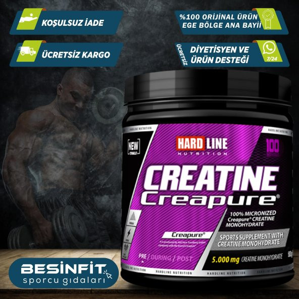 Hardline Creapure Kreatin 500 gr Creatine Saf Kreatin Monohidrat
