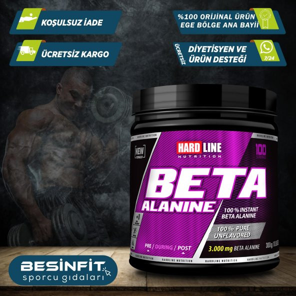 Hardline Beta Alanine 300 Gr Performans Arttırıcı Güç Verici Gıda - 1