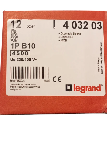 Legrand Monofoze 1x10 B Tipi Otomatik Sigorta 4.5ka 403203 - 2