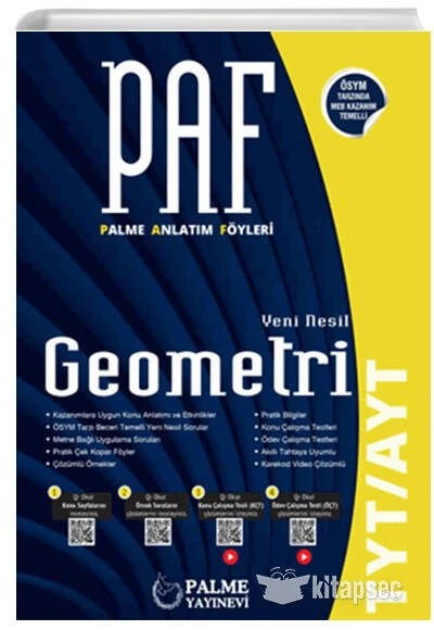 TYT AYT Geometri PAF Yeni Nesil Anlatım Föyleri Palme Yayınevi