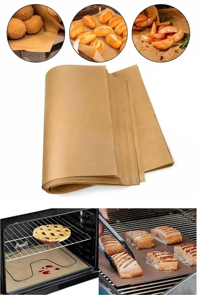 Proff Ağartılmış Doğal Kesimli Yağlı Fırın Pişirme Kızartma Kağıdı - 42x37 Cm. - 10 Yaprak -1 Kutu - Resim 2