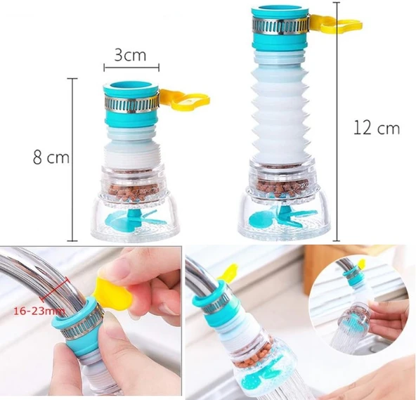 KENPAZAR Oynar Başlıklı  Pervaneli Taşlı Mutfak Musluk Başlığı - 3