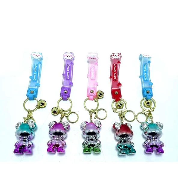 KENPAZAR Taşlı Ayıcık Silikon Anahtarlık - 2