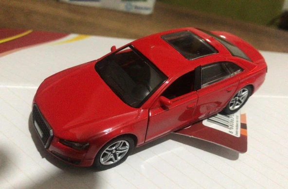 Oyuncak Metal Model Araba Açılır Kapı 1/36 Çek Bırak Kırmızı Audi - 3