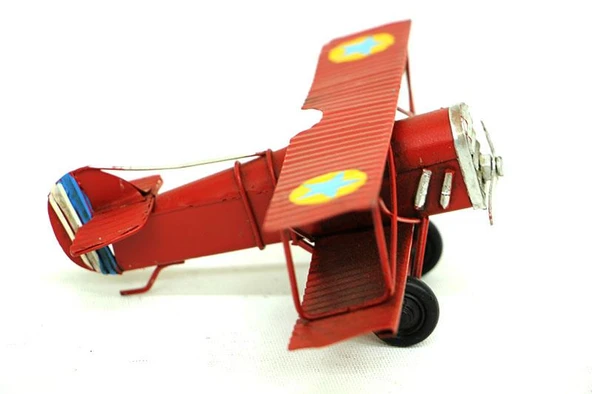 KENPAZAR Dekoratif Metal Uçak Çift Kanatlı - Resim 3