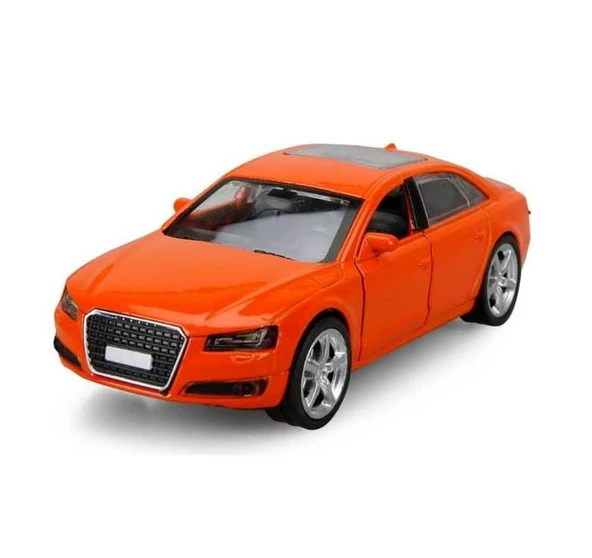 Oyuncak Metal Model Araba Açılır Kapı 1/36 Çek Bırak Turuncu Audi - 5