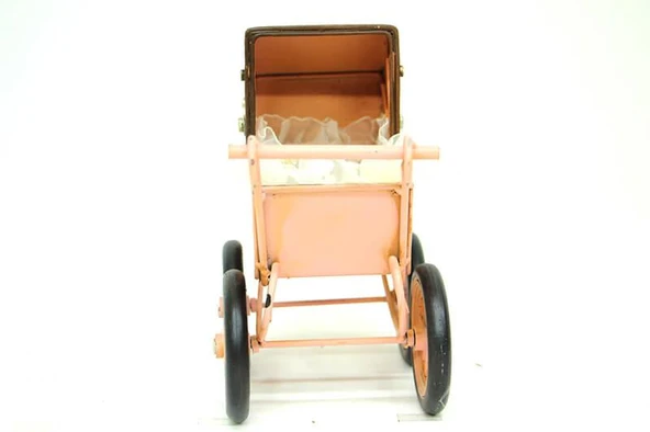 KENPAZAR Dekoratif Metal Bebek Arabası Biblo Vintage Hediyelik - 4