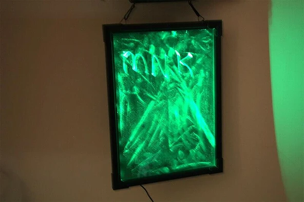 KENPAZAR Dekoratif Metal Yazı Tahtası Tabela Okul Tahtası Led Işıklı - 3