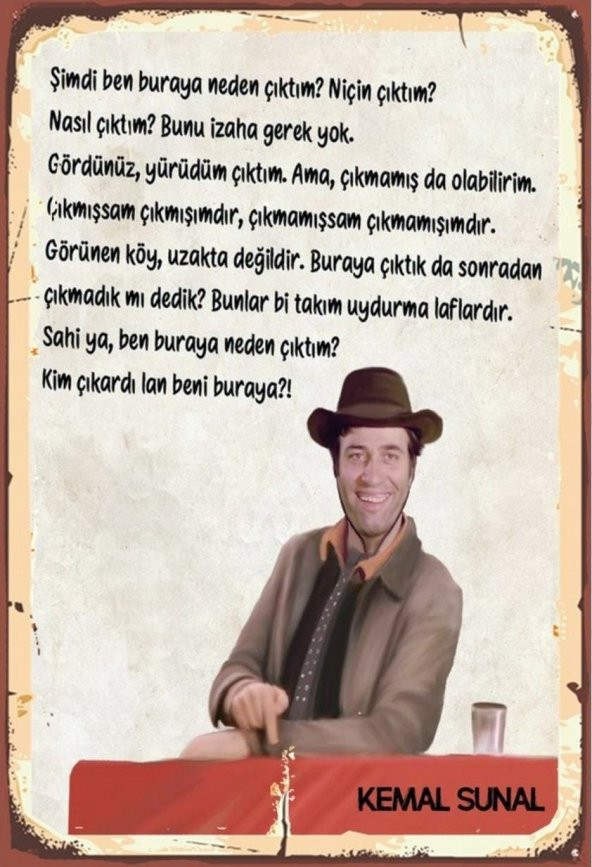 Kemal Sunal Sözleri_Tablo_Poster