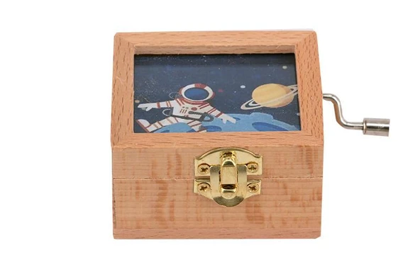 KENPAZAR Müzik Kutusu Camlı Uzay Dekoratif Hediyelik