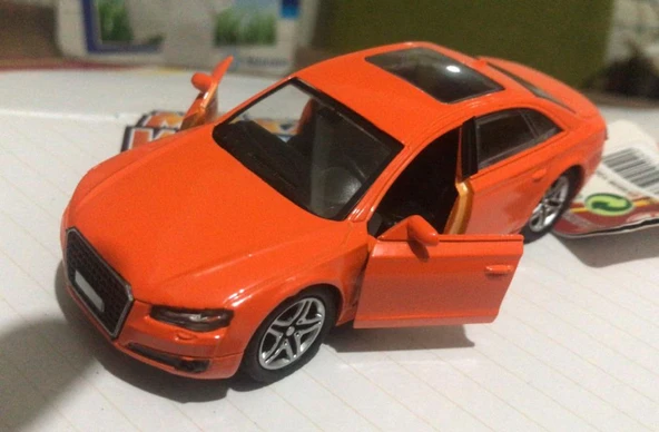 Oyuncak Metal Model Araba Açılır Kapı 1/36 Çek Bırak Turuncu Audi