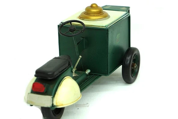 KENPAZAR Dekoratif Metal Dondurma Arabası Biblo Ev Ofis Hediyelik - 5