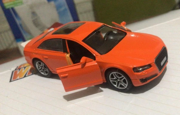 Oyuncak Metal Model Araba Açılır Kapı 1/36 Çek Bırak Turuncu Audi - 4