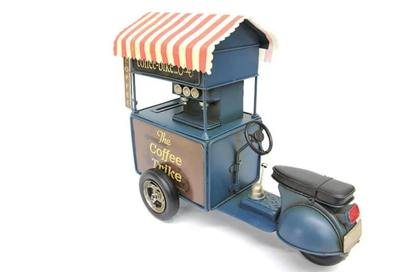 KENPAZAR Dekoratif Metal Kahve Arabası Biblo Hediyelik Kumbara