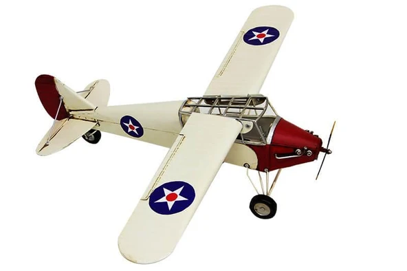 KENPAZAR Dekoratif Metal Uçak Çift Kanatlı Vintage Ev Ofis Hediyelik ürün görseli