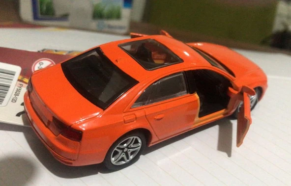 Oyuncak Metal Model Araba Açılır Kapı 1/36 Çek Bırak Turuncu Audi - 3