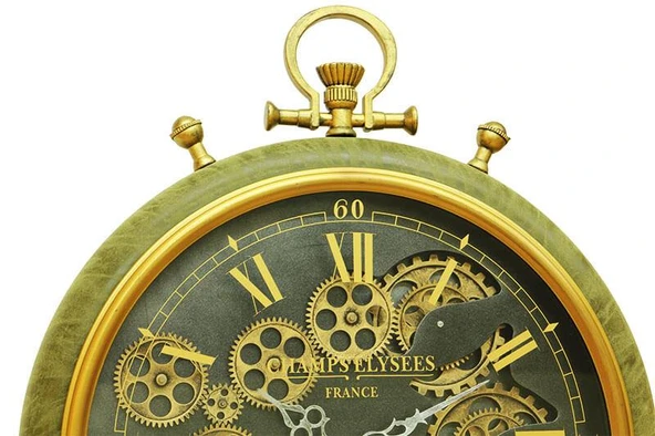 KENPAZAR Saat Çarklı Köstek Modeli Duvar Saati Dekoratif Ev Ofis Hediyelik - 3