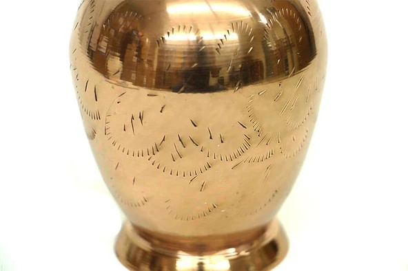 KENPAZAR Vazo Düz Model Tamamı Pirinç Dekoratif Hediyelik - 2