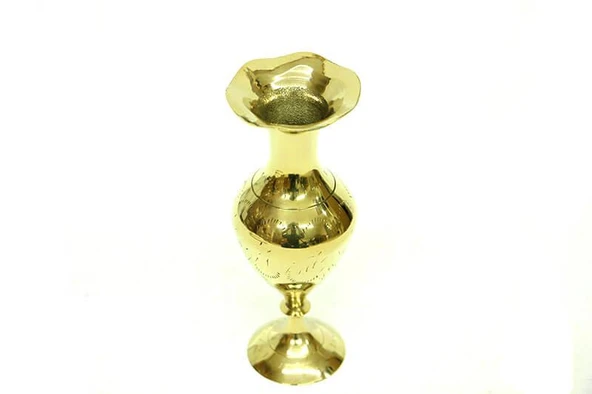 KENPAZAR Vazo Düz Model Tamamı Pirinç Dekoratif Hediyelik - 3